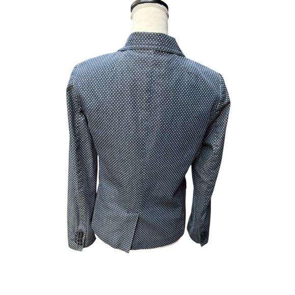 J.Crew Navy Cream Polka Dot Schoolboy Double Button Closure Blazer - 6 - Picture 3 of 11